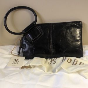 NWT HOBO Genuine Leather Black wristlet